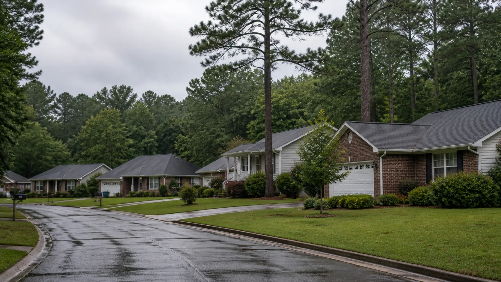 Residential rooftops representing Spring Lake roof repair service